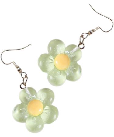 Feyley Earrings | Colorful Resin Flower Charm Dangle Earrings | Elegant Party Jewelry in Green - Buy Online on GoSupps.com