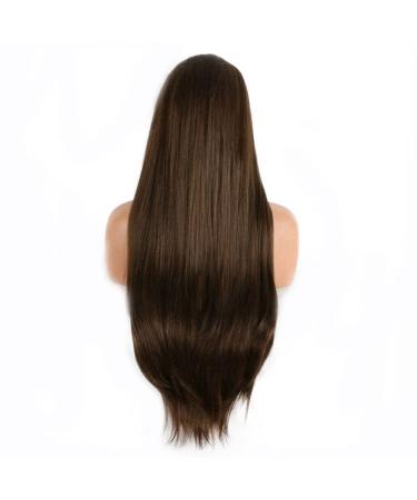 Shop Naturally Looking Brown Lace Front Wig - High Temperature Resistance Smooth Synthetic Hair for Drag Queens - Buy Online on GoSupps.com