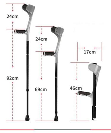 PSMPENG Forearm Crutches Adjustable Folding Adult Forearm Crutches Portable Collapsible Medical Arm Cuff Crutch Height Adjustable Lightweight Aluminum Alloy Elbow Walker Gray 2Pcs Lightweight Arm - Buy Online on GoSupps.com