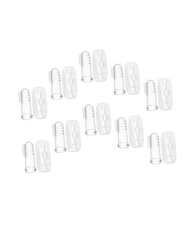 Beavorty 10 sets finger brush -kind toy toys for children finger toothbrush for babies mouth cleaning massage device toothbrush cover pet travel pebbles 1 piece (1 Pack) transparent
