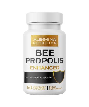 ALBEENA Bee Propolis Capsules Enhanced with Bioperine - Natural Antibiotic Capsules - Suitable for Vegetarians 100% All Natural Ingredients