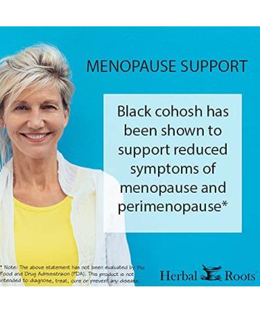 Herbal Roots Organic Black Cohosh Root 600mg - Menopause Supplements for Women - 60 Vegan Capsules - Made in USA - Buy Online on GoSupps.com