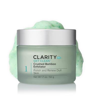ClarityRx Get Clean Crushed Bamboo Facial Exfoliator  Plant Based Exfoliating Face Scrub for All Skin Types  Paraben Free  Natural Skin Care (1.7 oz)