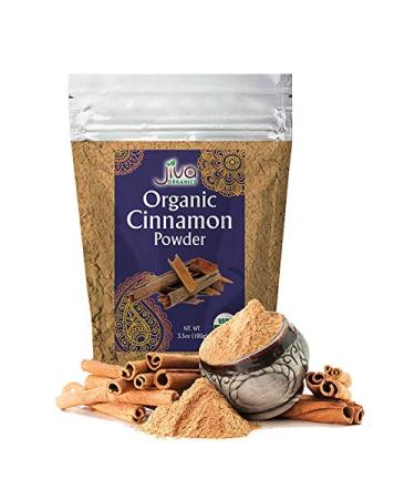Organic Ceylon Cinnamon Powder 100g Bulk - Ground Non-GMO for Cooking & Baking - from a USDA Certified Organic Farm - True Cinnamon from Sri Lanka by Jiva Organics