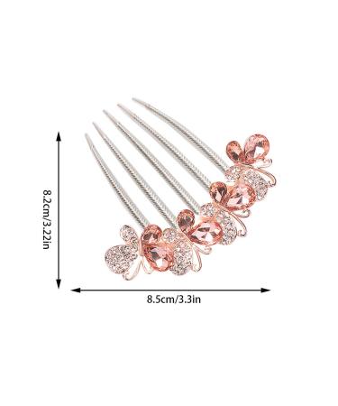 KuuGuu 3 PCS Flower Rhinestones Hair Combs Set - Wedding Hair Accessories for Women - Silver with Blue, Grey, and Champagne Rhinestones - Buy Online on GoSupps.com