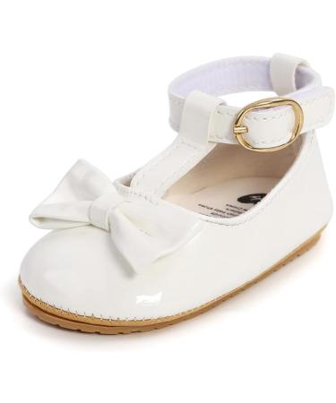 Baby Anti-Slip First Walking Shoes | Soft Sole Toddler Sneakers for 6-12 Months | Infant PU Leather Prewalkers with Sock | White - Size 14 - Buy Online on GoSupps.com