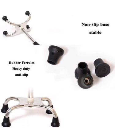 Walking Stick/Crutches Lightweight Stainless Steel Walking Sticks 9 Height Adjustable Levels for Elderly Men or Women with 4-Leg Silver Non-Slip Base max. Walker 120kg N Journey - Buy Online on GoSupps.com