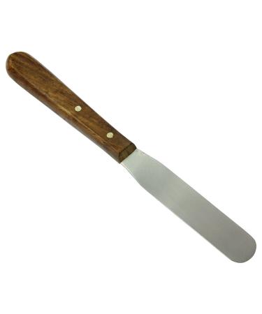 HTS 316S7 7" Small Wood Handle Stainless Steel Palette Knife