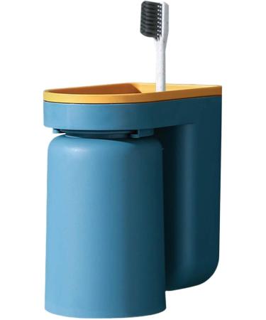 Ventdouce Wall-Mounted Toothbrush Holder - Self-Adhesive Bathroom Organizer with 2 Cups | Stamp-Free Travel-Friendly Blue Design - Buy Online on GoSupps.com