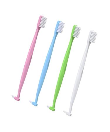 Healeved 4 pieces double -sided toothbrush travel toothbrush toothbrush home accessory ergonomic toothbrushes space pages wisdom teeth bristles travel