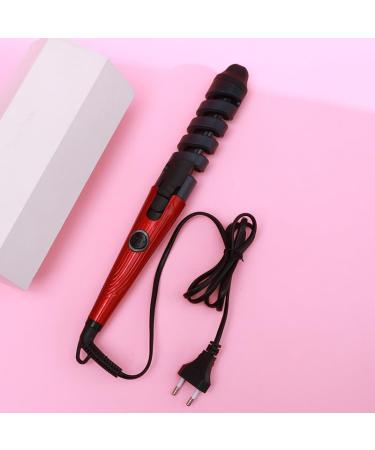 Automatic Curling Iron for Medium Length Hair. Ceramic Body Protects Hair. Automatically Heats Hair After Wrapping. Great for Quick Everyday Styling (Red).