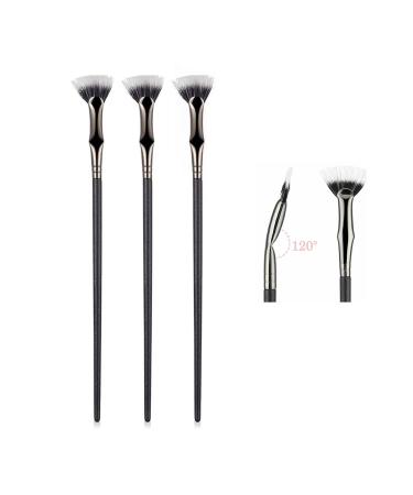 Folding Angle Scalloped Lash Brush 2024 Upgrade Fan shaped eyelash brush Eyelash Comb Separator for Upper Lower Eye Lash Lengthening Eyelash Makeup Tools. (3PCS)