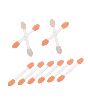 CANIGHT 100pcs Double Ended Eyeshadow Brush Sponge Brush Latex Sponge Cosmetic Applicator Cosmetic Tool Double-sides Eye Brush Makeup Tool Eyeshadow Stick Dual-side 6.5x1.3cm White