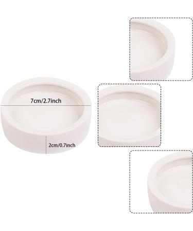 JNAWA 2 Pieces Worm Dish Mini Reptile Food Bowl White Ceramic Reptile Round Feed Bowl Ceramic Water Bowl for Geckos Frogs Lizards Chameleons - Buy Online on GoSupps.com