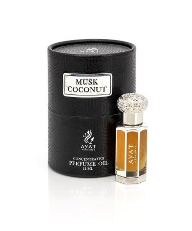 AYAT PERFUMES Perfume Extract 12ml | Pretty Bottle Packaged in an Elegant Box | Alcohol-Free Unisex Attar | Long Lasting Fragrance Oil | Arabian scent Made Designed in Dubai (Musk Coconut)
