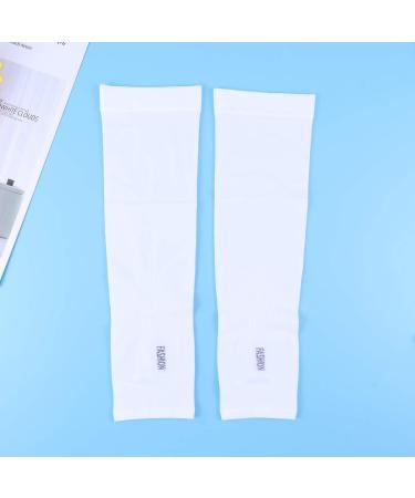 Premium Cycling Arm Sleeves - Sun Protection & Ice Silk Cuff Guard for Men & Women - White - Buy Online on GoSupps.com