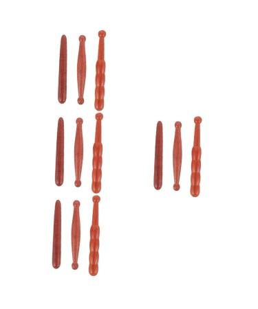 JECOMPRIS massage tools 12 STK acupressure stick deep tissue massage pencil hand massager practical massage device made of wood wooden tools Massage portable magic wand red pear stock