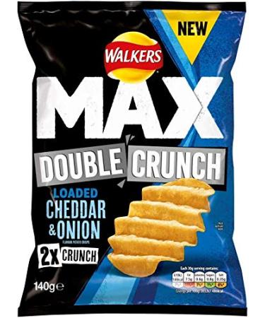 Walkers Max Double Crunch Potato Chips for Cheddar and Onion 140 g