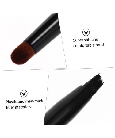 FRCOLOR Retractable Eyebrow Brush Set - 6 Pcs Angled Makeup Brushes & Mini Eyeliner Tool | Travel-Friendly Cosmetic Brushes in Black - Buy Online on GoSupps.com