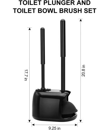 SetSail Heavy Duty Toilet Brush and Plunger Set - Black | Bathroom Cleaning Essentials - Buy Online on GoSupps.com