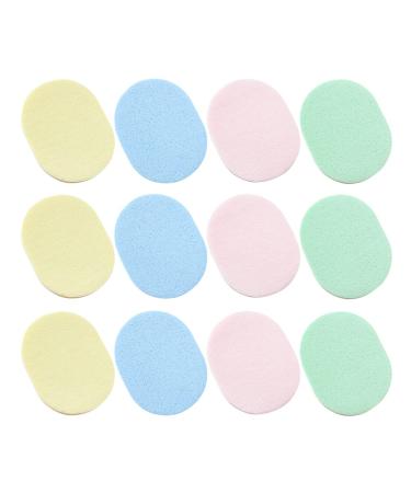 FRCOLOR 12pcs Makeup removing powder puff face cleaning sponge Face Exfoliating Pads Makeup Foundation Powder Puff face puff sponge cosmetic facial sponge facial compression