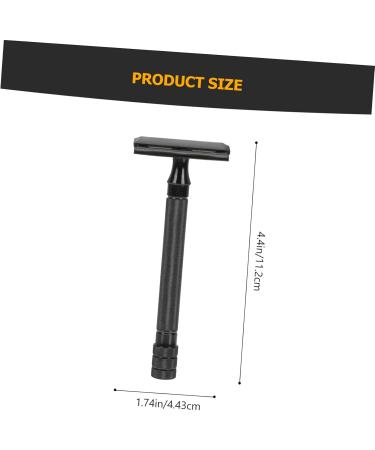Minkissy 3-Piece Mustache Cord Bear Razor Set - Bamboo Handle Safety Razor with Manual Head & Blades - Black - Buy Online on GoSupps.com