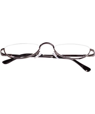 VISENG 3 Pack Vintage Alloy Half Moon Reading Glasses Women Men Slim Half Frame Lens Readers Glasses +2.75 3 Pack(red?brown?gray) 2.75 Diopters - Buy Online on GoSupps.com