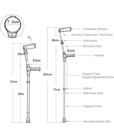 Armpit Crutches Foldable Aluminum Forearm Crutches for Adults and Teenagers Ergonomic Lightweight Adjustable Handles Comfortable Grips (Fuchsia) (Fuchsia) Warm as Ever - Buy Online on GoSupps.com