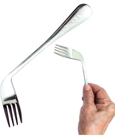 Elderly Elbow Fork Spoon | Angled Eating -Feeding Spoon Utensil | Elder Feeding Utensil for Convenient and Comfortable Dining for Disabled Adults and Seniors Fanelod Right Hand - Fork - Buy Online on GoSupps.com