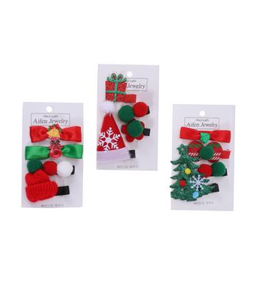 minkissy 3 Sets Party Hair Accessories Holiday Hair Barrettes Christmas Goodie Bag Stuffers No Slip Hair Barrettes Hair Clip Hair Pin Christmas Hair Accessory Girl Child Headgear