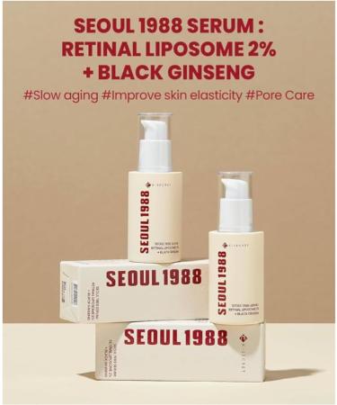  G n rique RETINAL Serum - Seoul 1988 Anti-Aging Serum 2% Liposome Retinol with Black Ginseng Elasticity and Pore Care - Made in Korea - Buy Online on GoSupps.com
