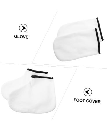 minkissy 4 Pairs Hand and Foot Mask Hand Spa Gloves Wax Tools Paraffin Wax Mitt Remover Hand Moisturizer Gloves Thermal Mitten Polyester Floor Mat White Manicure - Buy Online on GoSupps.com