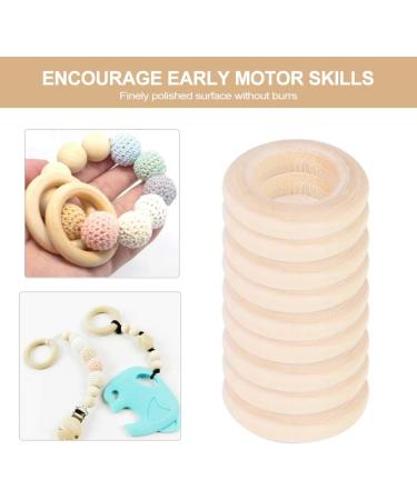 100 pcs 25mm Natural Wooden Baby Teething Rings - DIY Craft Accessories for Safe Teething - Buy Online on GoSupps.com