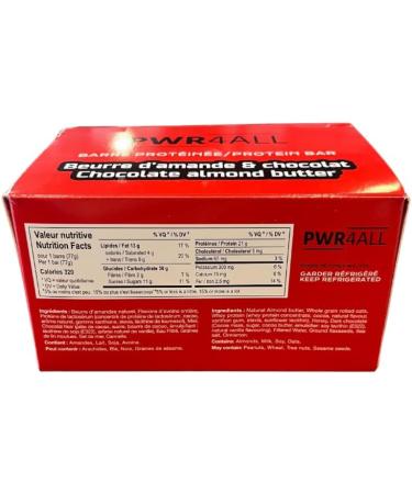 PWR4ALL - Chocolate Almond Butter Protein Bars (Box of 12) - Buy Online on GoSupps.com