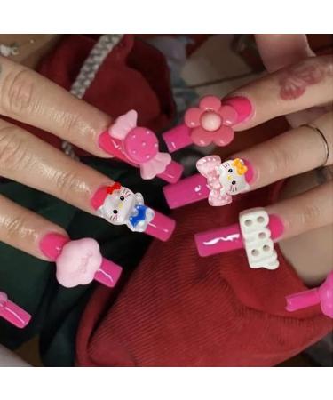 50Pcs Hello Kitty Nail Charms - 3D Resin Jewels for Acrylic Nails | Cute Cartoon Rhinestone Decorations and DIY Nail Art Accessories | Kawaii Manicure Tips - Buy Online on GoSupps.com