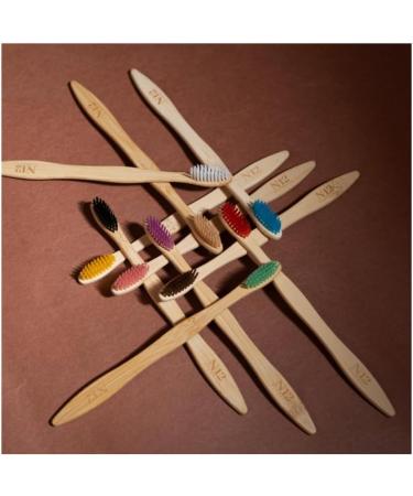 Buy N12 Family-Friendly Bamboo Toothbrushes | Pack of 10 | Eco-Friendly Biodegradable & BPA-Free Oral Care - Buy Online on GoSupps.com
