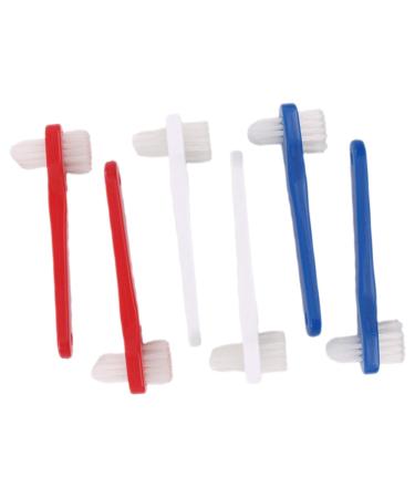 Fomiyes 18 Stk double -headed false toothbrush soft toothbrush portable prosthesis toothbrush prosthesis brush denture brush false teeth cleaning agent dentures mouth cleaner 1 piece (1 Pack) different colors - 1 x 3 pieces