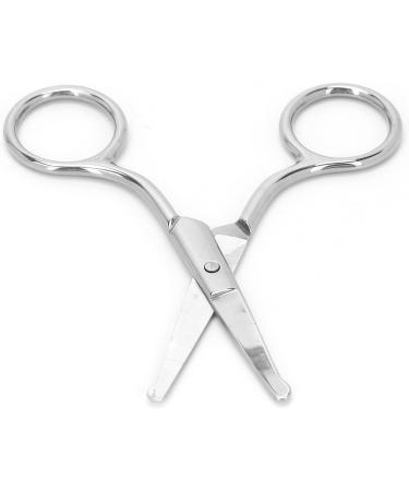 Stainless Steel Eyebrow Scissors & Nose Hair Trimmer for Men - Rounded Tip Grooming Tool for Eyebrows Nose Moustache & Beard - Buy Online on GoSupps.com