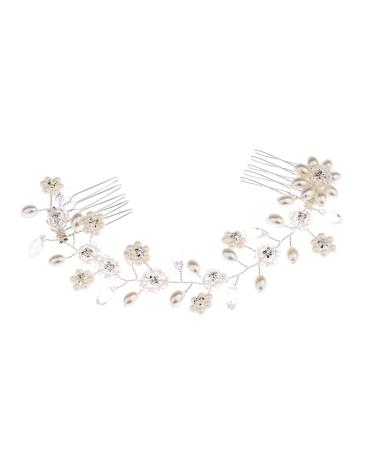 Ipetboom Hair Accessories for Women Pearl Hair Barrettes Rhinestone Barrettes Rhinestone Headpiece Rhinestone Pearl Hair Comb Hair Accessory for Women Tiara Bride Wedding Hairpin