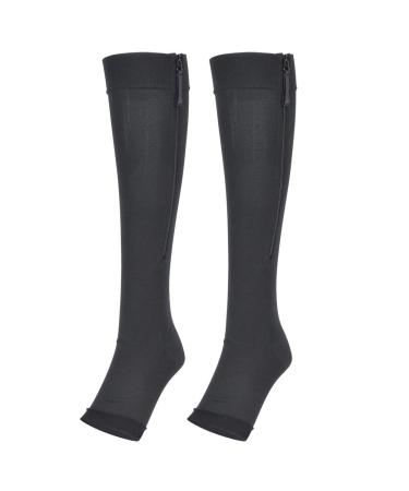 TBES compression-elastic stocking 1-pair sports stockstocking stocking-tight body which forms knee-high calf stockings compression elastic with zipper black