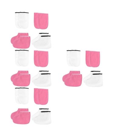 FOMIYES 8 Sets Leather Horn Boots Paraffin Bath Wax Treatment Foot Cover Paraffin Wax Booties Spa Tanning Mitt Feet Paraffin Wax Mittens Glove Women's Manicure Tools Polyester Lining Hand