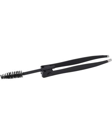 Multifunctional Eyebrow Tweezers with Eyebrow Comb Black 2-in-1 Makeup Grooming Tool for Eyebrows or Facial Hair - Buy Online on GoSupps.com