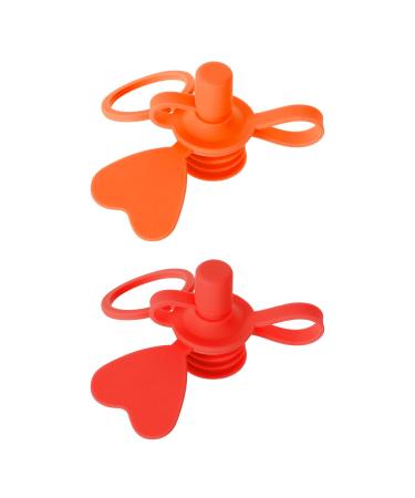2st silicone bottle emissions bpa-free no spilling out founder for water bottles with handle bottle attachment for children adults protects the mouth of children (red orange)