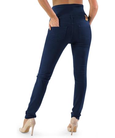 MAMAJEANS Venezia Maternity Skinny Pants - Comfortable Elasticity, Fashionable Fit - Made in Italy (XS-6 Midnight Blue) - Buy Online on GoSupps.com