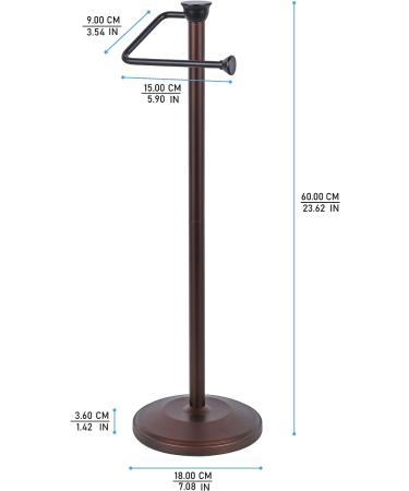 ZCCZ Free Standing Toilet Paper Holder Stand with Reserve - Bathroom TP Dispenser Storage for 5 Mega Rolls - ORB - Buy Online on GoSupps.com
