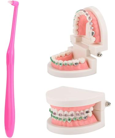 Ververt Touch Dnichs Orthodontic Toothbrush Set - 3-Pack Small Head Tooth Cleaning Brushes - Pink - Ideal for Effective Oral Care - Buy Online on GoSupps.com