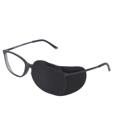 Eye Patch for Glasses Black Eye Patch for Adults Kids Amblyopia Strabismus Non Woven Glasses Eye Patch Universal Size Eye Mask for Single Eye Care 10x5cm