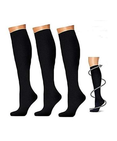 Graded compression socks for men & women compression socks 20 30 mmHg for crossfit athletics travel nurses - boost endurance blood circulation and restoration S/m black