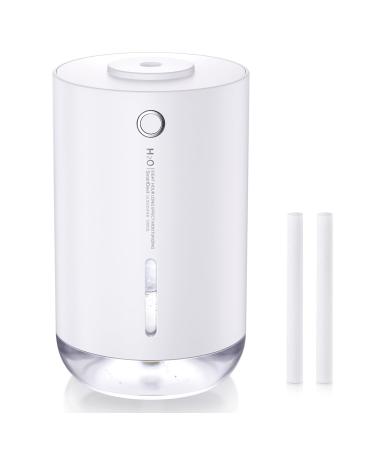 SMARTDEVIL Humidifiers 500ml for Bedroom Small Desk Humidifier USB Personal Desktop Humidifier for Bedroom Office Travel Plants Auto Shut-Off 2 Mist Modes Super Quiet White