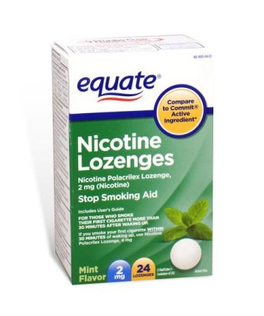 Equate - Nicotine Lozenge 2 mg Stop Smoking Aid Mint Flavor 24 Lozenges